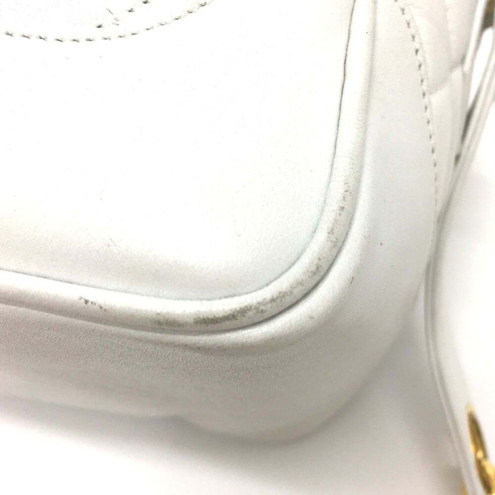 CHANEL White Lambskin Leather Logo Shoulder Bag - Picture 11 of 16